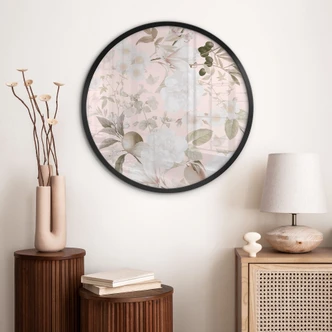 Poster boho-illustration med blommor och frukter - UN Designs - Round 