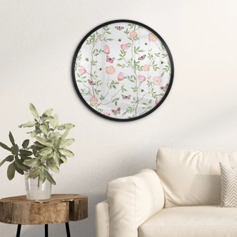 Poster Rosa julrosor på våren - UN Designs - Round 