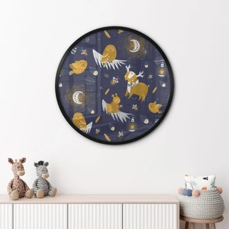 Poster Waldtiere in der Nacht - UN Designs - Rund 
