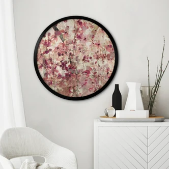 Póster vintage con motivos florales - redondo 