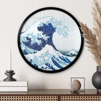 Poster Hokusai - Die große Welle - Rund 