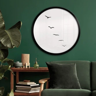 Ronde Poster Kubistika - Vliegende Vogels 