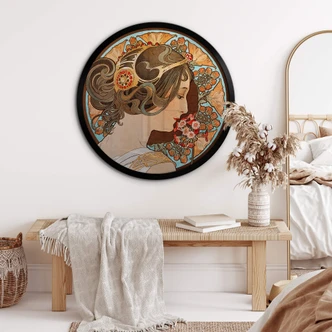 Poster Rond - Mucha - Sleutelbloemen 