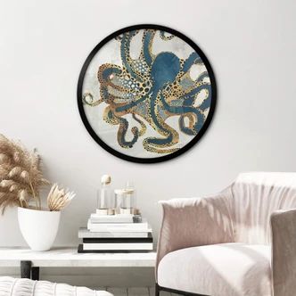 Poster SpaceFrog Designs - Goldener Oktopus - Rund Poster SpaceFrog Designs - Goldener Oktopus - Rund