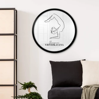 Póster Yoga Escorpión - Line Art - Redondo 