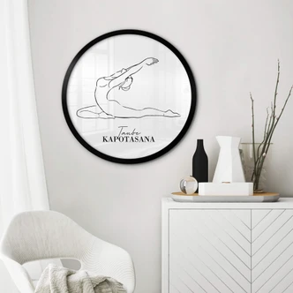 Póster Yoga - Paloma - Line Art - Redondo 