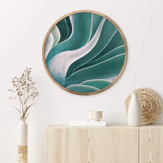 Poster Wechsler - Agave Pflanze im Morgenlicht - Rund 