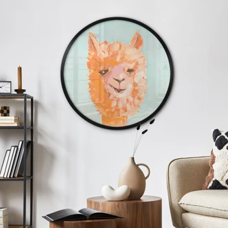 Poster Oranges Alpaca - Zwara - Rund 