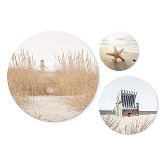 Wandcirkel Beach Day in Summer (3-delig) 