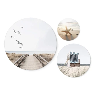 Cerchio a muro Set da spiaggia Walk on the Dune (3 pezzi) 