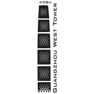 Muursticker Guangzhou West Tower 