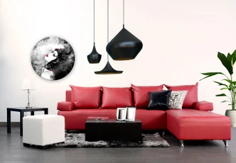 Glasbild Schwarzer Falter Imago - rund 