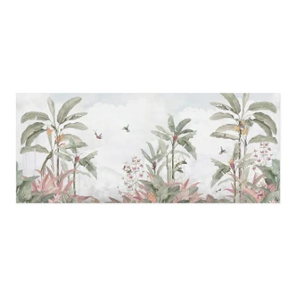 Zelfklevende Keukenachterwand Tropische idylle met kolibrie blauw - Bloomery Decor Zelfklevende Keukenachterwand Tropische idylle met kolibrie blauw - Bloomery Decor