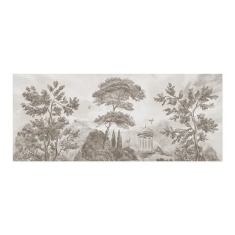 Zelfklevende Keukenachterwand met tuinlandschap in beige - Ms Tiff 