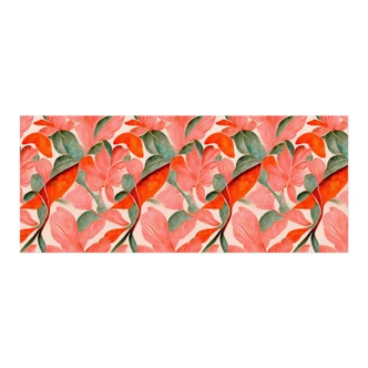 Self-adhesive kitchen splashback Coral red flowers - Treechild Self-adhesive kitchen splashback Coral red flowers - Treechild