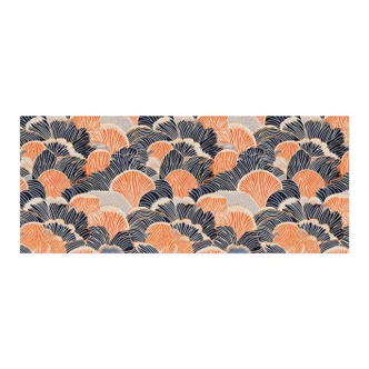 Self-adhesive kitchen splashback shell pattern in orange-blue - Treechild Self-adhesive kitchen splashback shell pattern in orange-blue - Treechild