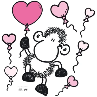 Sheep World Sheep with Balloons Wall sticker 