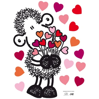 Sheepworld with Hearts Wall Sticker 