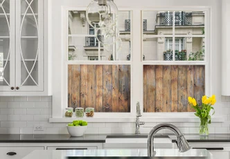 Window foil Wooden Panel 01 – square Window foil Wooden Panel 01 – square