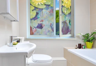 Sichtschutzfolie Blanz - Gelbe Seerosen 