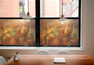 Sichtschutzfolie Schmucker - Die Stadt erwacht 