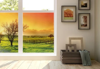 Pellicola adesiva per vetri - paesaggio con vigneti 