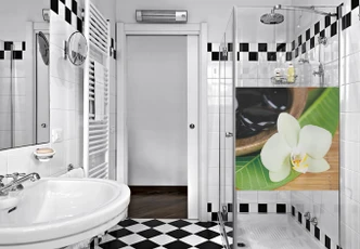 Pellicola adesiva per vetri - oasi di benessere (quadrato) 