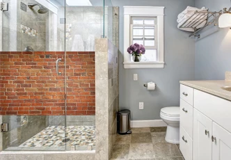 Pellicola adesiva per vetri - muro di mattoni 