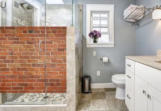 Pellicola adesiva per vetri - muro di mattoni (quadrato) 