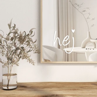 Spiegelsticker Hej met hart 