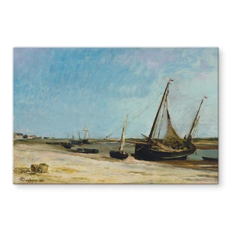 Spritzschutz Daubigny - Boote am Strand von Ètaples 