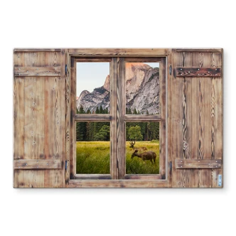 Pannello paraschizzi effetto 3D -Cervo in montagna 