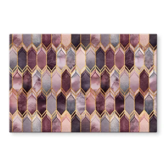 Stænkplade - Frederiksson - Glasmaleri: Rosé og guld 