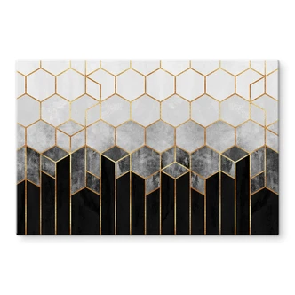 Stænkplade - Frederiksson - Hexagon: sort og hvid 