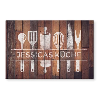 Stænkplade - Træ & Küche + ønsketekst 