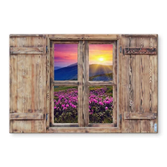Spatscherm Trompe L'oeil - Mountain Sunset 