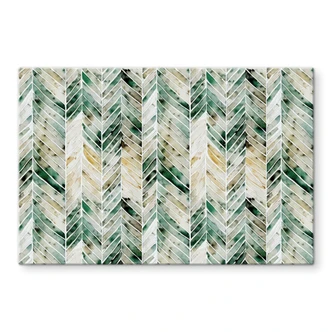 Spatscherm Groen aquarel visgraatmotief - Treechild 