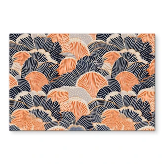 Crédence motif coquillage en orange-bleu - Treechild 