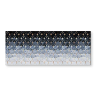 Stænkplade - Frederiksson - Hexagon: Blå og guld - Panorama 