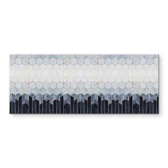 Stænkplade - Frederiksson - Hexagon: blå og hvid 