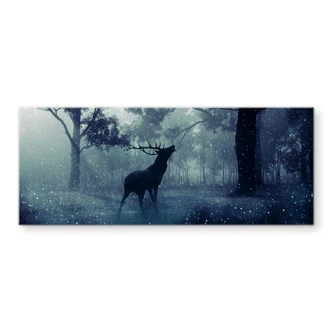 Spatscherm Hert in het bos - panorama 