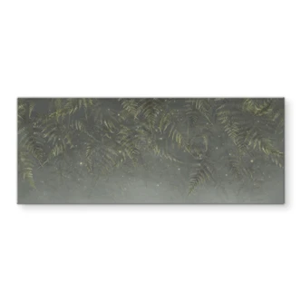 Pannello paraschizzi felce nella foresta nuvolosa in verde - Ms Tiff - Panorama 