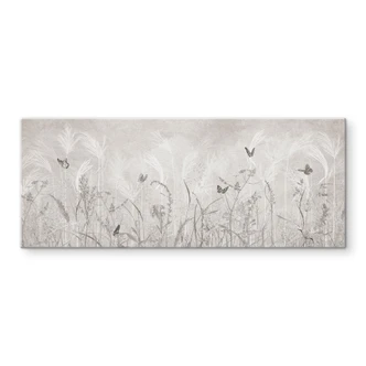 Spatscherm Wilde bloemenweide met vlinders in Scandinavisch design - Ms Tiff - Panorama Spatscherm Wilde bloemenweide met vlinders in Scandinavisch design - Ms Tiff - Panorama