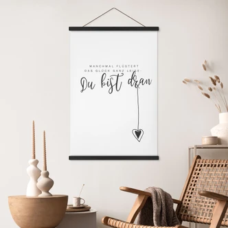 Stoffbild Manchmal flüstert das Glück ganz leise 