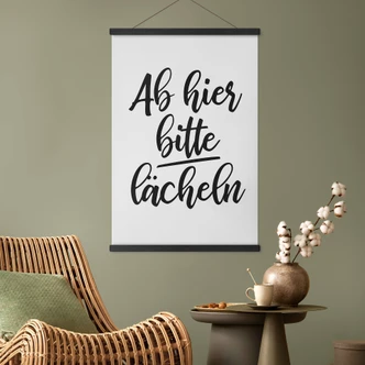 Stoffbild Ab hier bitte lächeln 