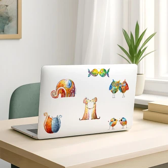 Sticker Couple d'animaux colorés - Hagenmeyer 