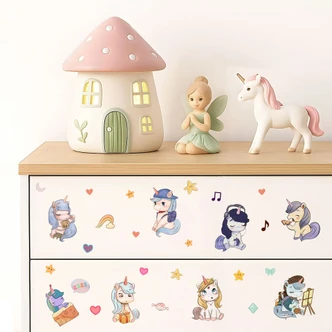 Sticker Manga Eenhoorns Sticker Manga Eenhoorns