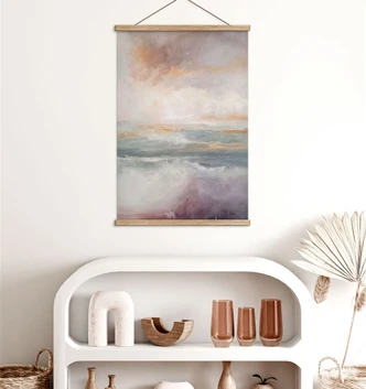 Stampe su tessuto Onde astratte nella luce del crepuscolo - Laboratorio Alpenglow 