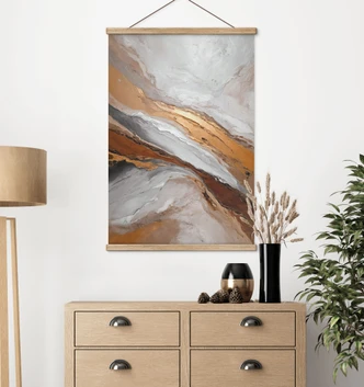 Poster tessile Cielo e terra in colori fluidi - Workshop Alpenglow 