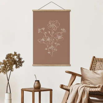 Stoffbild Wildrosenstrauß Mocha-Mousse - Anis Illustration 